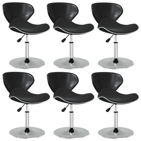Sillas de comedor 6 unidades cuero sintético negro de , Sillas de comedor - Ref: Foro24-3088586, Precio: 297,12 €, Descuento: %