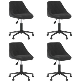 Sillas de comedor giratorias 4 unidades terciopelo negro de , Sillas de comedor - Ref: Foro24-3089007, Precio: 270,54 €, Desc...