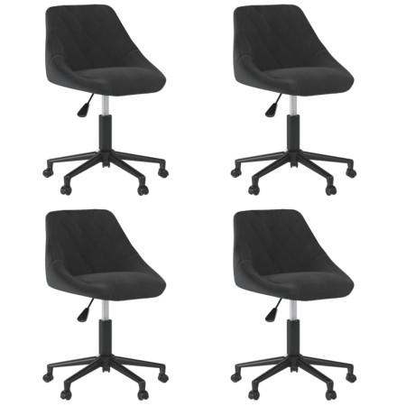 Sillas de comedor giratorias 4 unidades terciopelo negro de , Sillas de comedor - Ref: Foro24-3089007, Precio: 270,54 €, Desc...