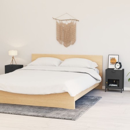 Mesitas de noche 2 uds acero y cristal antracita 40x30x54,5 cm de , Mesitas de noche - Ref: Foro24-3095204, Precio: 183,07 €,...