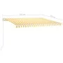 Toldo retráctil automático amarillo y blanco 450x300 cm de vidaXL, Toldos - Ref: Foro24-3068928, Precio: 378,37 €, Descuento: %
