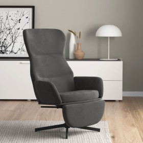 Sillón de relax con reposapiés terciopelo gris oscuro de , Sillones - Ref: Foro24-3097496, Precio: 119,58 €, Descuento: %