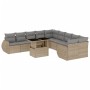 Set de sofás de jardín 11pzas con cojines ratán sintético beige en Conjuntos de jardín | Comprar online en Foru.es