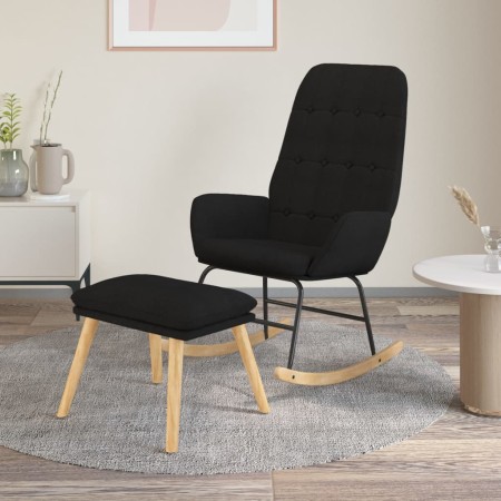 Sillón mecedora con taburete tela negro de , Mecedoras - Ref: Foro24-3097710, Precio: 138,74 €, Descuento: %
