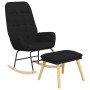Sillón mecedora con taburete tela negro de , Mecedoras - Ref: Foro24-3097710, Precio: 138,74 €, Descuento: %