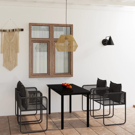 Juego de comedor para jardín 5 piezas negro de , Conjuntos de jardín - Ref: Foro24-3099079, Precio: 405,64 €, Descuento: %