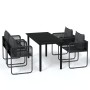 Juego de comedor para jardín 5 piezas negro de , Conjuntos de jardín - Ref: Foro24-3099079, Precio: 405,64 €, Descuento: %