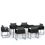 Juego de comedor para jardín 7 piezas negro de , Conjuntos de jardín - Ref: Foro24-3099087, Precio: 593,07 €, Descuento: %