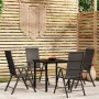 Juego de comedor de jardín 5 piezas negro de , Conjuntos de jardín - Ref: Foro24-3099102, Precio: 336,45 €, Descuento: %