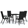 Juego de comedor de jardín 5 piezas negro de , Conjuntos de jardín - Ref: Foro24-3099102, Precio: 336,45 €, Descuento: %