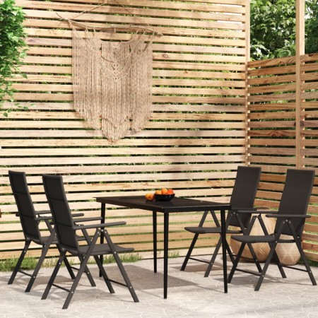 Juego de comedor para jardín 5 piezas negro de , Conjuntos de jardín - Ref: Foro24-3099109, Precio: 369,84 €, Descuento: %
