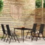 Juego de comedor para jardín 5 piezas negro de , Conjuntos de jardín - Ref: Foro24-3099109, Precio: 369,84 €, Descuento: %