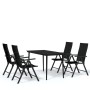 Juego de comedor para jardín 5 piezas negro de , Conjuntos de jardín - Ref: Foro24-3099109, Precio: 369,84 €, Descuento: %