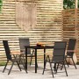Juego de comedor para jardín 5 piezas negro de , Conjuntos de jardín - Ref: Foro24-3099114, Precio: 350,26 €, Descuento: %