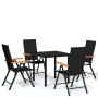 Juego de comedor para jardín 5 piezas negro de , Conjuntos de jardín - Ref: Foro24-3099114, Precio: 350,26 €, Descuento: %
