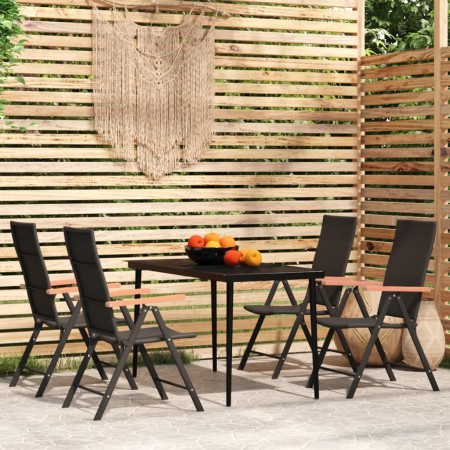 Juego de comedor para jardín 5 piezas negro de , Conjuntos de jardín - Ref: Foro24-3099121, Precio: 384,10 €, Descuento: %