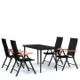 Juego de comedor para jardín 5 piezas negro de , Conjuntos de jardín - Ref: Foro24-3099121, Precio: 384,10 €, Descuento: %