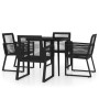 Juego de comedor de jardín 5 piezas negro de , Conjuntos de jardín - Ref: Foro24-3099156, Precio: 393,66 €, Descuento: %