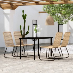 Juego de comedor para jardín 5 piezas color roble de , Conjuntos de jardín - Ref: Foro24-3099163, Precio: 578,83 €, Descuento: %