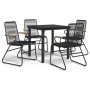 Juego de comedor de jardín 5 piezas ratán PVC negro de , Conjuntos de jardín - Ref: Foro24-3099210, Precio: 304,00 €, Descuen...