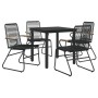 Juego de comedor de jardín 5 piezas ratán PVC negro de , Conjuntos de jardín - Ref: Foro24-3099210, Precio: 304,00 €, Descuen...