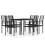Juego de comedor para jardín 7 piezas negro de , Conjuntos de jardín - Ref: Foro24-3099206, Precio: 384,27 €, Descuento: %