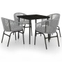 Juego de comedor para jardín 5 piezas ratán sintético gris de , Conjuntos de jardín - Ref: Foro24-3099252, Precio: 430,64 €, ...