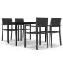 Juego de comedor para jardín 5 piezas negro de , Conjuntos de jardín - Ref: Foro24-3099265, Precio: 331,24 €, Descuento: %