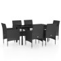 Juego de comedor de jardín 7 piezas con cojines negro de , Conjuntos de jardín - Ref: Foro24-3099284, Precio: 453,21 €, Descu...