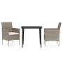 Juego de comedor de jardín 3 piezas con cojines beige y negro de , Conjuntos de jardín - Ref: Foro24-3099317, Precio: 256,98 ...