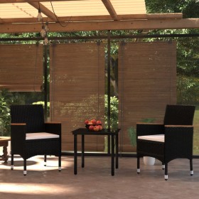 Juego de comedor de jardín 3 piezas con cojines negro de , Conjuntos de jardín - Ref: Foro24-3099329, Precio: 211,07 €, Descu...