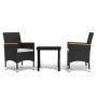 Juego de comedor de jardín 3 piezas con cojines negro de , Conjuntos de jardín - Ref: Foro24-3099329, Precio: 211,07 €, Descu...