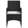 Juego de comedor de jardín 5 piezas con cojines negro de , Conjuntos de jardín - Ref: Foro24-3099343, Precio: 318,75 €, Descu...