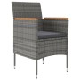 Juego de comedor para jardín 5 piezas con cojines gris y negro de , Conjuntos de jardín - Ref: Foro24-3099348, Precio: 383,90...