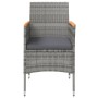 Juego de comedor para jardín 5 piezas con cojines gris y negro de , Conjuntos de jardín - Ref: Foro24-3099336, Precio: 361,40...