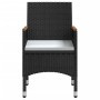 Juego de comedor de jardín 3 piezas con cojines negro de , Conjuntos de jardín - Ref: Foro24-3099341, Precio: 227,48 €, Descu...