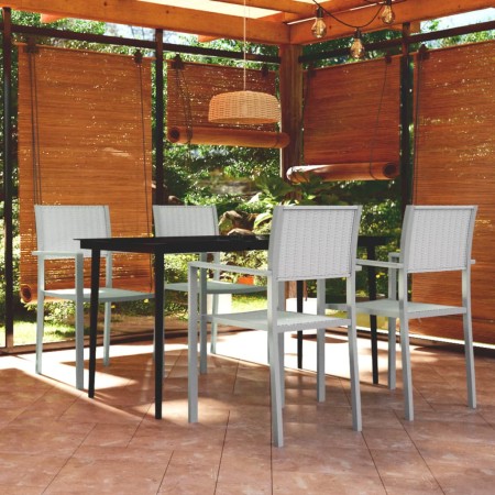 Juego de comedor de jardín de 5 piezas blanco de , Conjuntos de jardín - Ref: Foro24-3099271, Precio: 332,59 €, Descuento: %