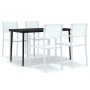 Juego de comedor de jardín de 5 piezas blanco de , Conjuntos de jardín - Ref: Foro24-3099271, Precio: 332,59 €, Descuento: %