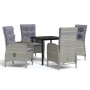 Juego de comedor para jardín 5 piezas con cojines gris y negro de , Conjuntos de jardín - Ref: Foro24-3099360, Precio: 577,41...