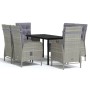 Juego de comedor de jardín 7 piezas con cojines gris y negro de , Conjuntos de jardín - Ref: Foro24-3099362, Precio: 898,06 €...
