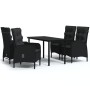Juego de comedor de jardín 5 piezas con cojines negro de , Conjuntos de jardín - Ref: Foro24-3099355, Precio: 588,08 €, Descu...