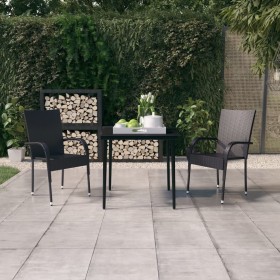 Juego de comedor para jardín 3 piezas negro de , Conjuntos de jardín - Ref: Foro24-3099395, Precio: 206,80 €, Descuento: %