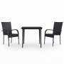 Juego de comedor para jardín 3 piezas negro de , Conjuntos de jardín - Ref: Foro24-3099395, Precio: 206,80 €, Descuento: %
