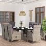 Juego de comedor de jardín 9 piezas gris y negro de , Conjuntos de jardín - Ref: Foro24-3099376, Precio: 1,00 €, Descuento: %