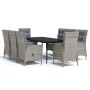Juego de comedor de jardín 9 piezas gris y negro de , Conjuntos de jardín - Ref: Foro24-3099376, Precio: 1,00 €, Descuento: %
