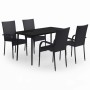 Juego de comedor para jardín 5 piezas negro de , Conjuntos de jardín - Ref: Foro24-3099397, Precio: 320,70 €, Descuento: %