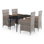 Juego de comedor de jardín 5 piezas con cojines gris de , Conjuntos de jardín - Ref: Foro24-3099451, Precio: 682,42 €, Descue...