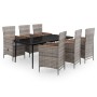 Juego de comedor de jardín 7 piezas con cojines gris de , Conjuntos de jardín - Ref: Foro24-3099453, Precio: 1,00 €, Descuent...