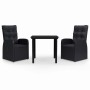 Juego de comedor de jardín 3 piezas con cojines negro de , Conjuntos de jardín - Ref: Foro24-3099479, Precio: 421,03 €, Descu...