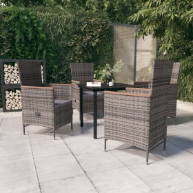 Juego de comedor de jardín 5 piezas con cojines gris de , Conjuntos de jardín - Ref: Foro24-3099432, Precio: 633,65 €, Descue...